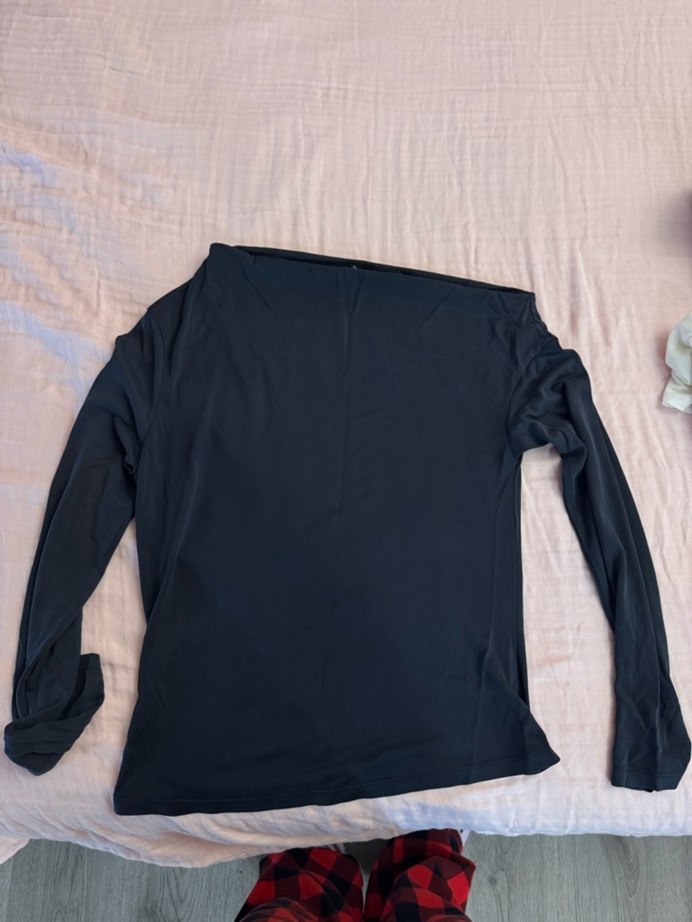 Mango Charcoal Gray Off Shoulder Top